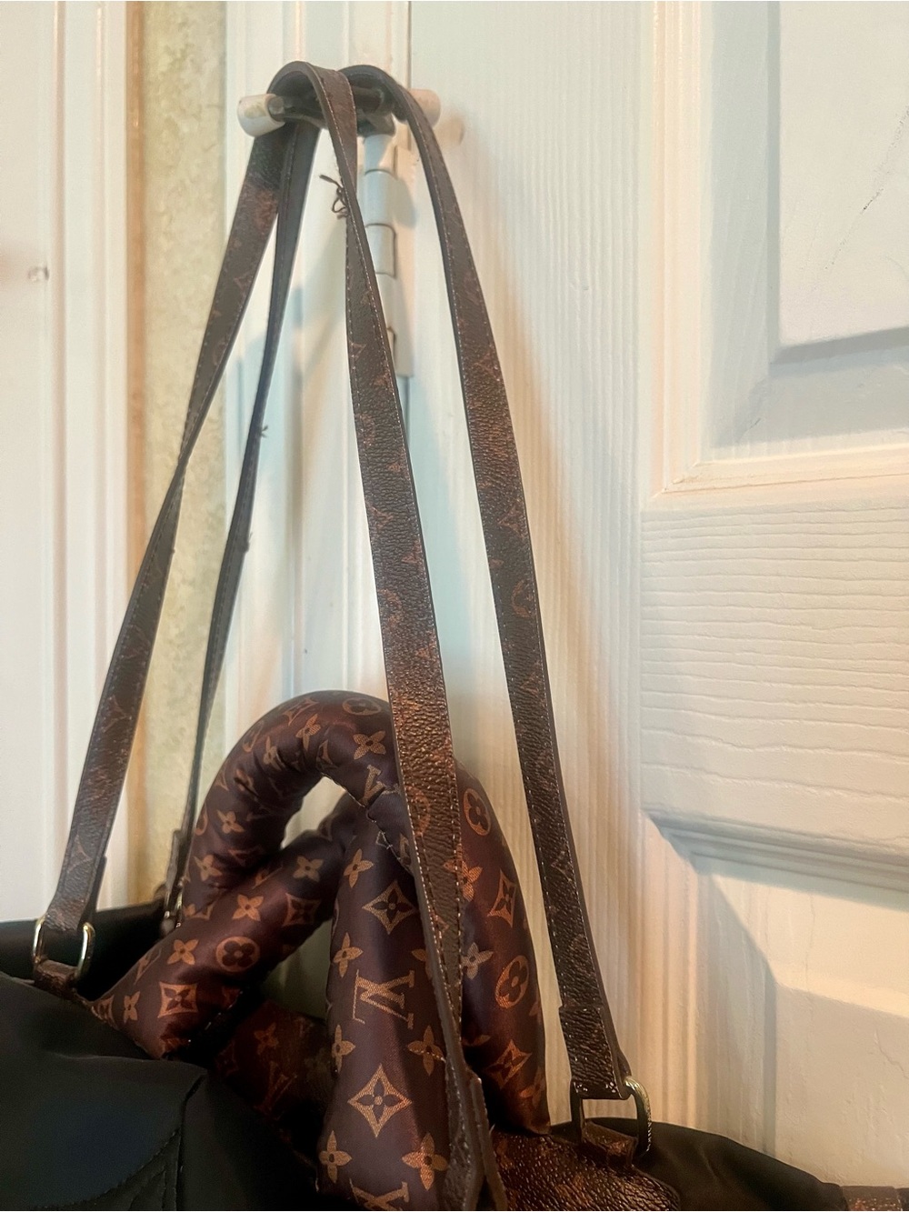 LV Initial Black Quilted Monogram Tote Bag - Picture 3 of 6